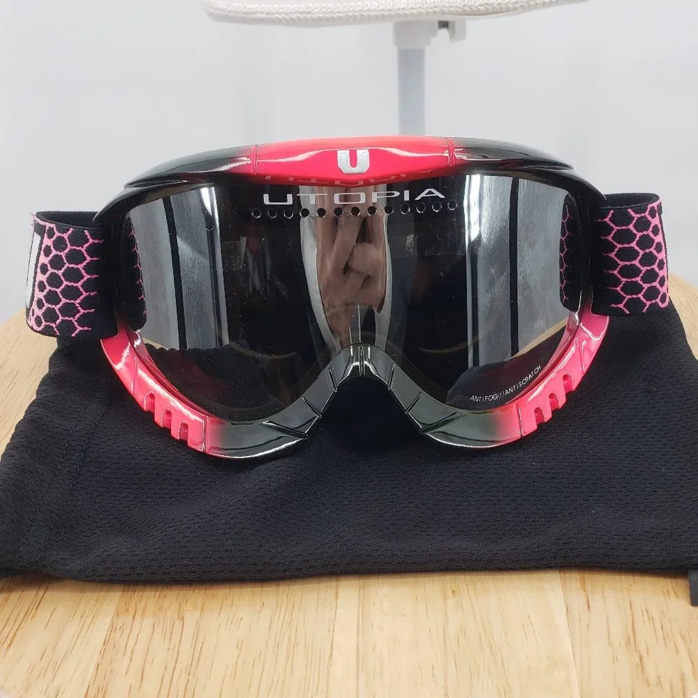 UTOPIA Slayer Ladies Black & Pink Ski Snowboard Goggles - Picture 2 of 8